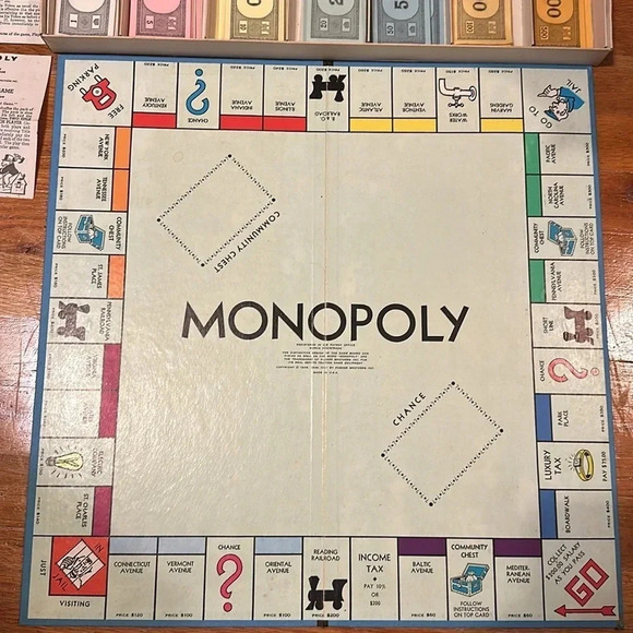 vintage 1961 parker bros real estate trading MONOPOLY board game toy collectible - Picture 7 of 16